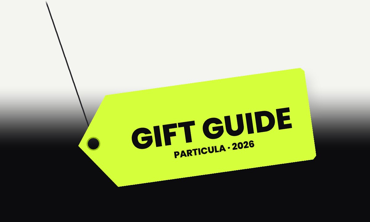 A lime gift guide price tag hanging across the page