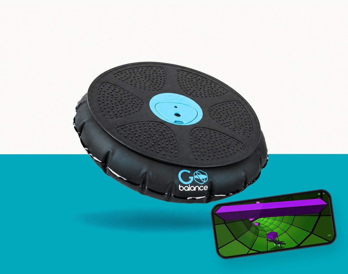 The GoBalance Play wobble disc bouncing