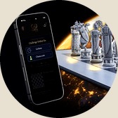 The GoChess app showing a live game beside the board