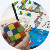 The GoCube app teaching a solve beside the cube