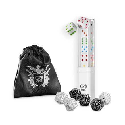 GoDice with RPG shells and a pouch